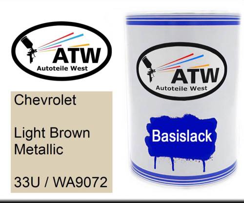 Chevrolet, Light Brown Metallic, 33U / WA9072: 500ml Lackdose, von ATW Autoteile West.